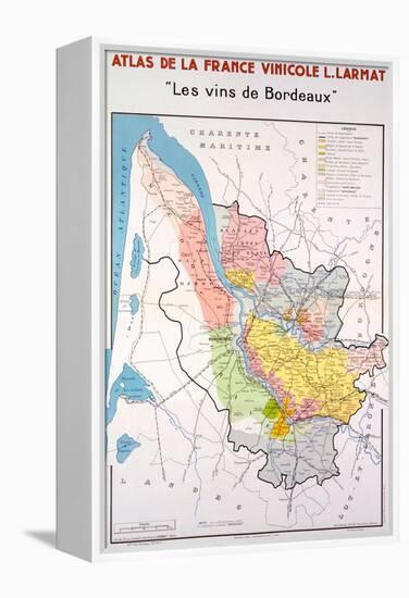 Map of the Bordeaux Region-null-Framed Premier Image Canvas