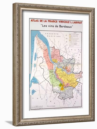 Map of the Bordeaux Region-null-Framed Giclee Print