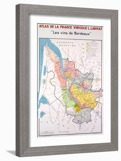 Map of the Bordeaux Region-null-Framed Giclee Print