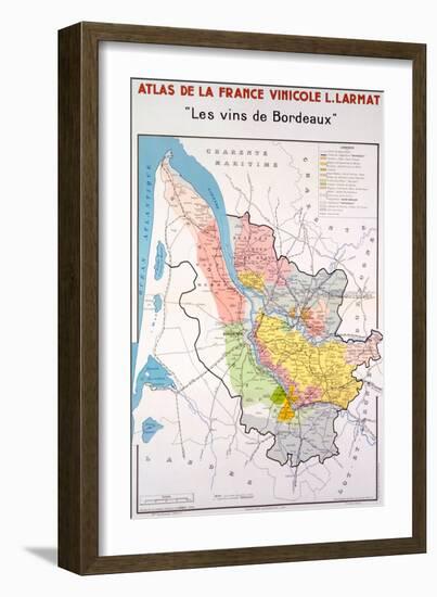 Map of the Bordeaux Region-null-Framed Giclee Print