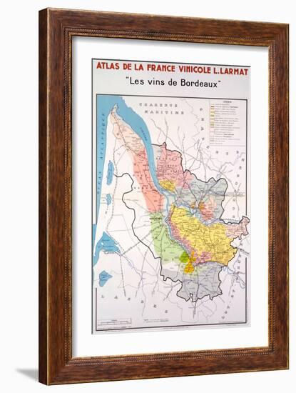 Map of the Bordeaux Region-null-Framed Giclee Print