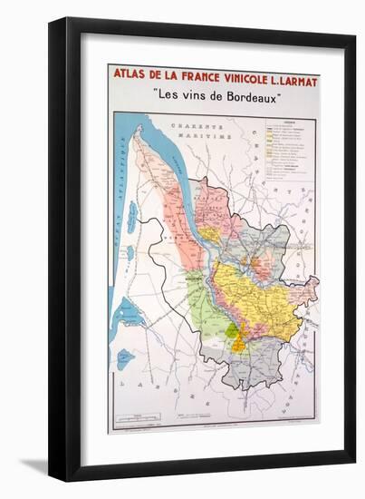 Map of the Bordeaux Region-null-Framed Giclee Print