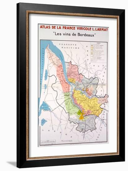 Map of the Bordeaux Region-null-Framed Giclee Print