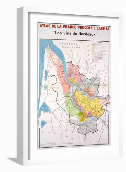 Map of the Bordeaux Region-null-Framed Giclee Print