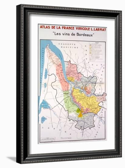 Map of the Bordeaux Region-null-Framed Giclee Print