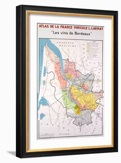 Map of the Bordeaux Region-null-Framed Giclee Print