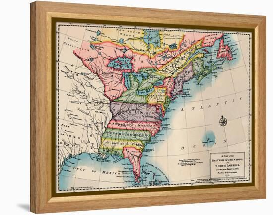 'Map of the British Dominions of North America', 1772, (1904)-Peter Bell-Framed Premier Image Canvas