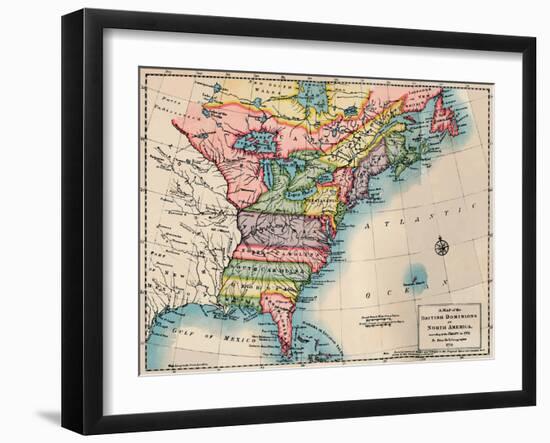 'Map of the British Dominions of North America', 1772, (1904)-Peter Bell-Framed Giclee Print