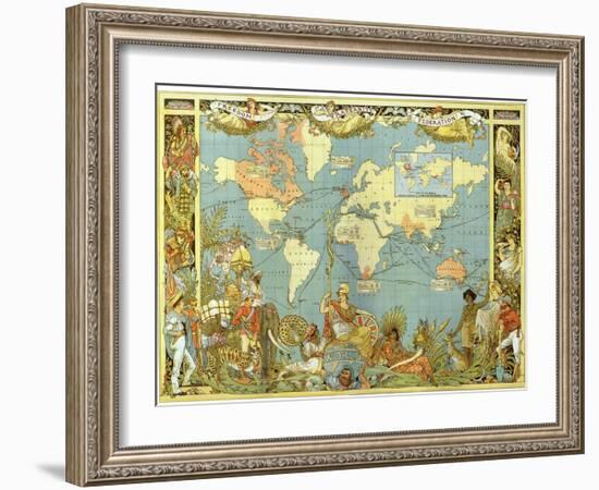 Map of the British Empire in 1886-Walter Crane-Framed Giclee Print