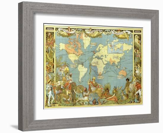 Map of the British Empire in 1886-Walter Crane-Framed Giclee Print