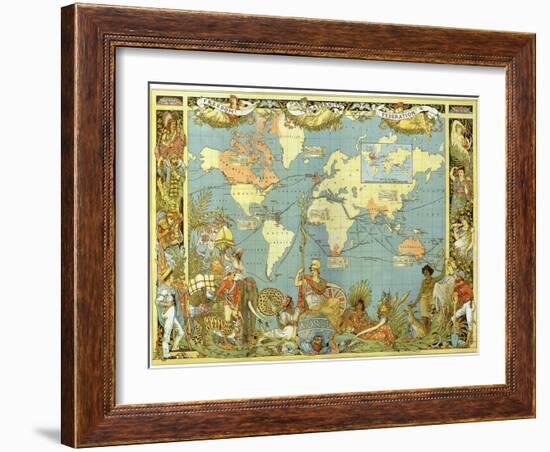 Map of the British Empire in 1886-Walter Crane-Framed Giclee Print