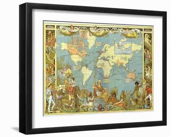 Map of the British Empire in 1886-Walter Crane-Framed Giclee Print