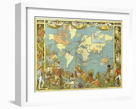 Map of the British Empire in 1886-Walter Crane-Framed Giclee Print