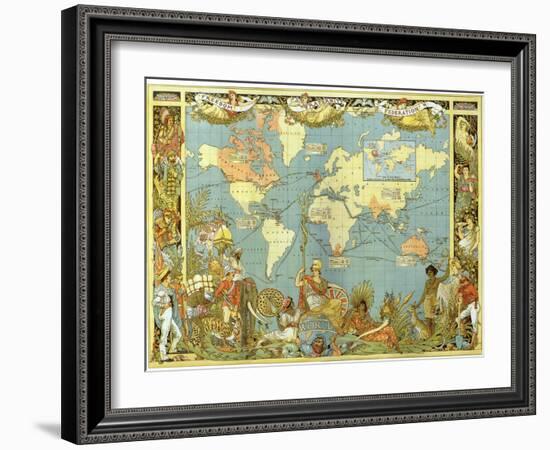 Map of the British Empire in 1886-Walter Crane-Framed Giclee Print