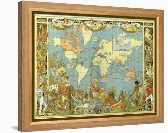 Map of the British Empire in 1886-Walter Crane-Framed Premier Image Canvas