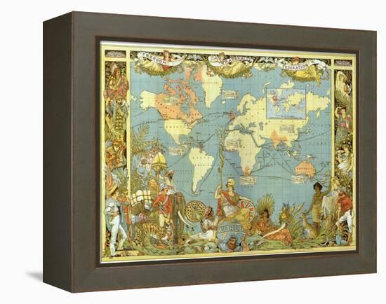 Map of the British Empire in 1886-Walter Crane-Framed Premier Image Canvas