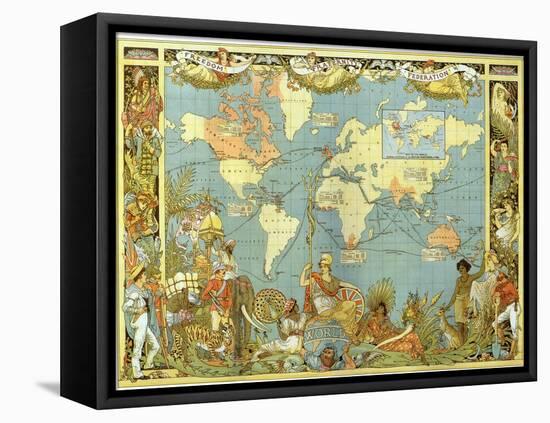 Map of the British Empire in 1886-Walter Crane-Framed Premier Image Canvas