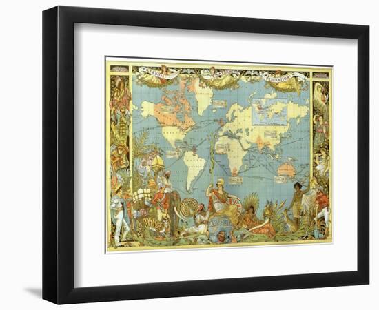 Map of the British Empire in 1886-Walter Crane-Framed Giclee Print