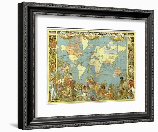 Map of the British Empire in 1886-Walter Crane-Framed Giclee Print