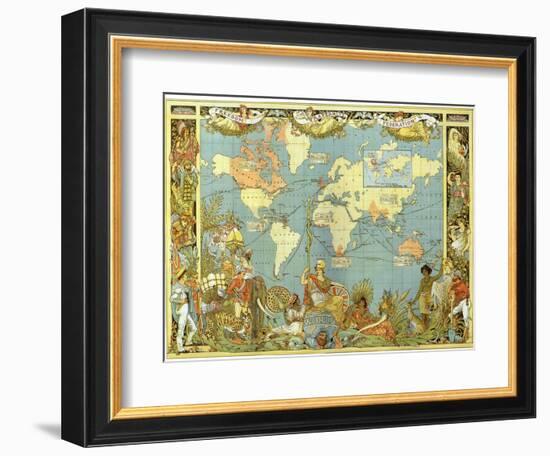 Map of the British Empire in 1886-Walter Crane-Framed Giclee Print