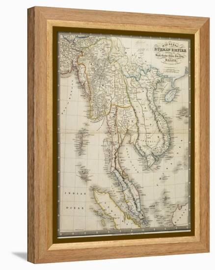 Map of the Burman Empire Including also Siam, Cochin China, Tonking and Malaya-James Wyld-Framed Premier Image Canvas