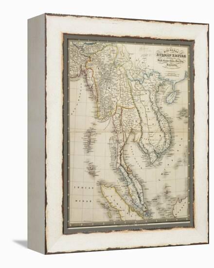 Map of the Burman Empire Including also Siam, Cochin China, Tonking and Malaya-James Wyld-Framed Premier Image Canvas