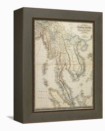 Map of the Burman Empire Including also Siam, Cochin China, Tonking and Malaya-James Wyld-Framed Premier Image Canvas