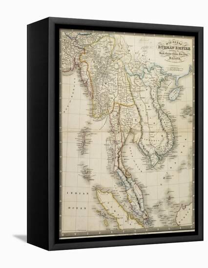 Map of the Burman Empire Including also Siam, Cochin China, Tonking and Malaya-James Wyld-Framed Premier Image Canvas