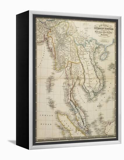 Map of the Burman Empire Including also Siam, Cochin China, Tonking and Malaya-James Wyld-Framed Premier Image Canvas