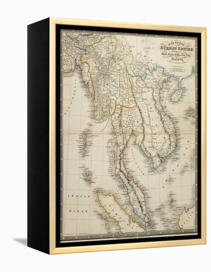 Map of the Burman Empire Including also Siam, Cochin China, Tonking and Malaya-James Wyld-Framed Premier Image Canvas