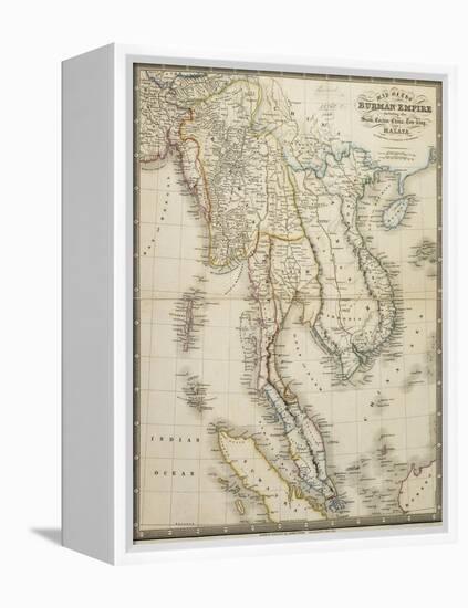 Map of the Burman Empire Including also Siam, Cochin China, Tonking and Malaya-James Wyld-Framed Premier Image Canvas