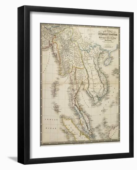 Map of the Burman Empire Including also Siam, Cochin China, Tonking and Malaya-James Wyld-Framed Giclee Print