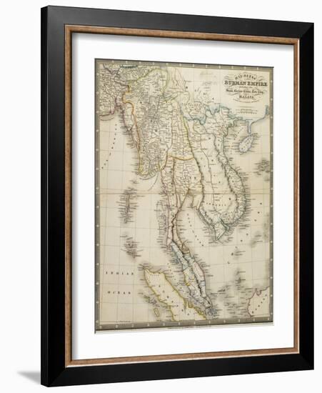 Map of the Burman Empire Including also Siam, Cochin China, Tonking and Malaya-James Wyld-Framed Giclee Print