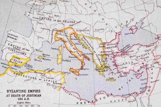 Byzantine Empire Map Justinian