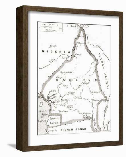 Map of the Cameroons - Scene of One of Britain's Campaigns During World War I-null-Framed Giclee Print