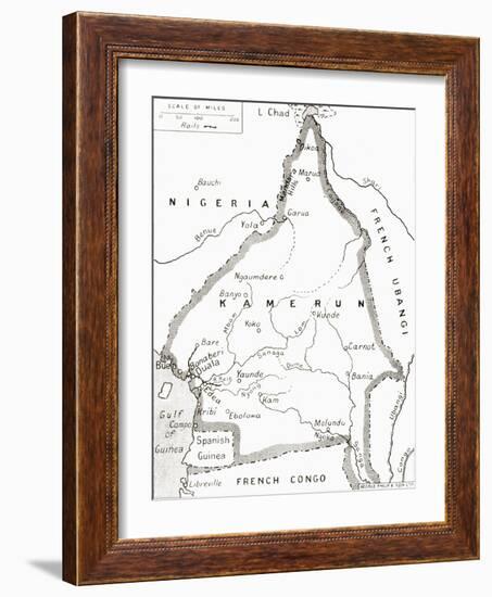Map of the Cameroons - Scene of One of Britain's Campaigns During World War I-null-Framed Giclee Print