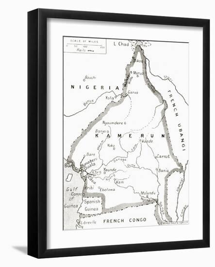 Map of the Cameroons - Scene of One of Britain's Campaigns During World War I-null-Framed Giclee Print