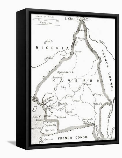 Map of the Cameroons - Scene of One of Britain's Campaigns During World War I-null-Framed Premier Image Canvas