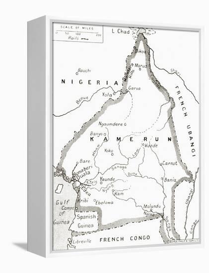 Map of the Cameroons - Scene of One of Britain's Campaigns During World War I-null-Framed Premier Image Canvas