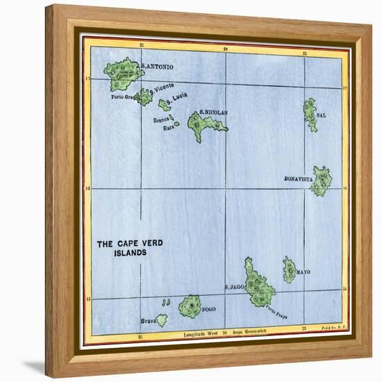 Map of the Cape Verde Islands in the Atlantic-null-Framed Premier Image Canvas