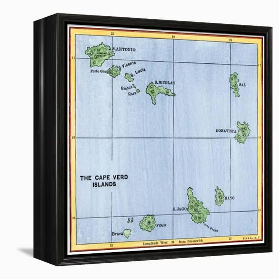 Map of the Cape Verde Islands in the Atlantic-null-Framed Premier Image Canvas