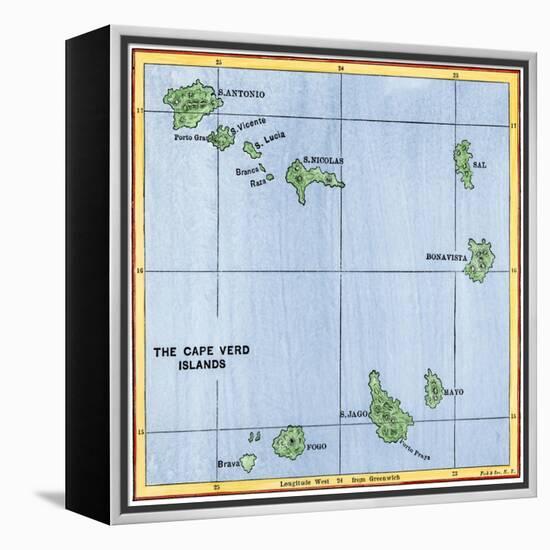 Map of the Cape Verde Islands in the Atlantic-null-Framed Premier Image Canvas