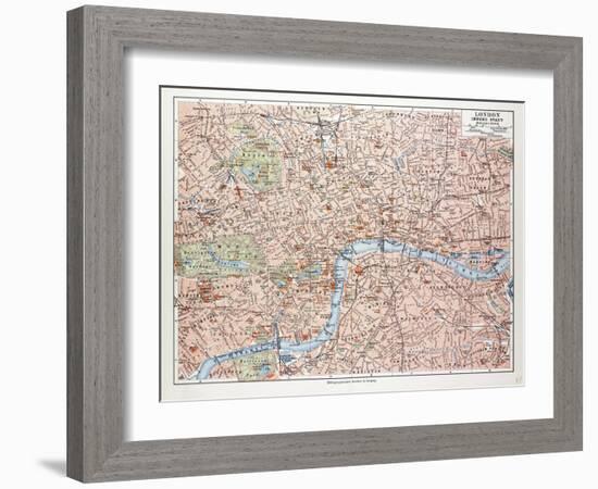 Map of the Centre of London Great Britain 1899-null-Framed Giclee Print