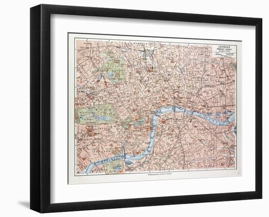 Map of the Centre of London Great Britain 1899-null-Framed Giclee Print