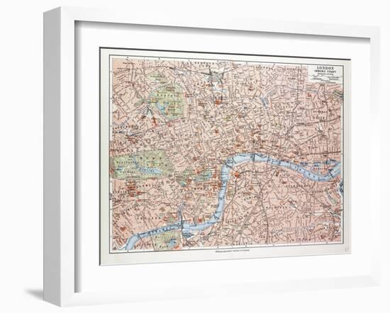 Map of the Centre of London Great Britain 1899-null-Framed Giclee Print