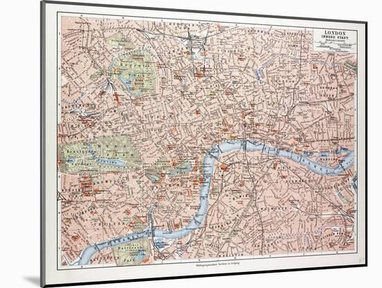 Map of the Centre of London Great Britain 1899-null-Mounted Giclee Print