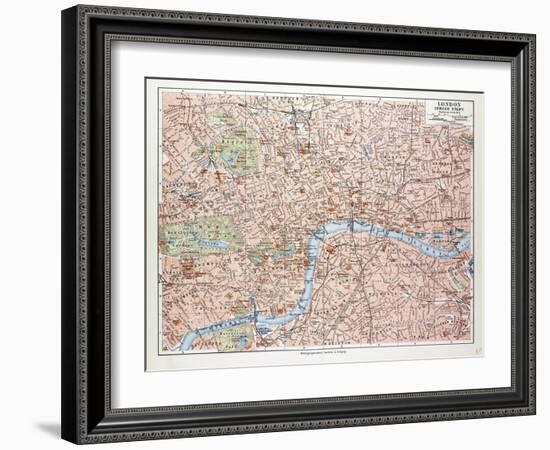 Map of the Centre of London Great Britain 1899-null-Framed Giclee Print