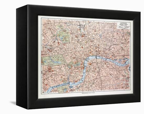 Map of the Centre of London Great Britain 1899-null-Framed Premier Image Canvas