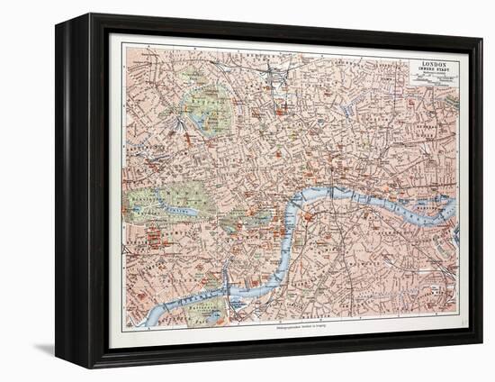 Map of the Centre of London Great Britain 1899-null-Framed Premier Image Canvas