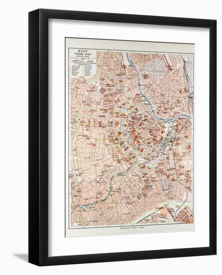 Map of the Centre of Vienna Austria 1899-null-Framed Giclee Print